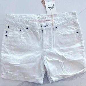 NWT Rusty Women's White 100% Cotton Denim Low Rise Distressed Jean Shorts Size10